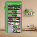 XENABO 8 Shelf Multipurpose Use PP Collapsible Wardrobe (Finish Color - A8 Green, DIY(Do-It-Yourself))