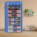XENABO 8 Shelf Multipurpose Use PP Collapsible Wardrobe (Finish Color - A8 Blue, DIY(Do-It-Yourself))