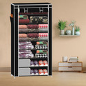 XENABO 8 Shelf Multipurpose Use PP Collapsible Wardrobe (Finish Color - A8 Black, DIY(Do-It-Yourself))