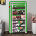 XENABO With Unique Color collapsible wardrobe 5 shelf PP Collapsible Wardrobe (Finish Color - A5 Green, DIY(Do-It-Yourself))