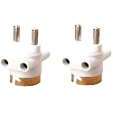 XenderCage 4 pin Socket Parallel Adapter Holder with Bulb Holder and Plug Socket (White, Pack of 2)
