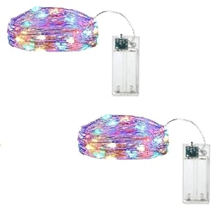 xenith 30 led fairy string lights 3 meter battery powered waterproof for diwali chirstmas new year festival wedding gifting indoor outdoor decoration multicolor pack of 2
