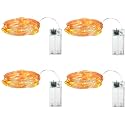 Xenith 30 LED Fairy String Lights 3 Meter Battery Powered Waterproof for Diwali Chirstmas New Year Festival Wedding Gifting Indoor Outdoor Decoration (Warm White, Pack of 4)