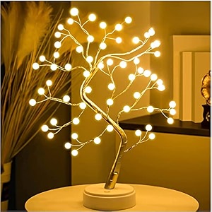 xenith 36 led pearl tabletop bonsai tree lamp touch switch usb amp battery operated decorative diy artificial tree night light for diwali christmas home bedroom festival wedding warm white