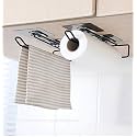 Self Adhesive Wall Mount Multi Functional Bathroom Towel Holder, Tissue Paper Rack, Wine Glass Holder, Towel Bar for Bathroom Toilet, Under Cabinet, Kitchen, Garage, Laundry, Pantry - 1pcs