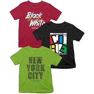 XENOVAURBAN Kids Tshirts Combo of 3 Unisex