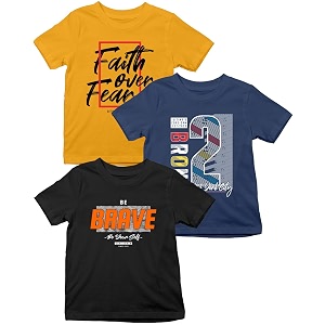 XENOVAURBAN Kids Tshirts Combo of 3 Unisex