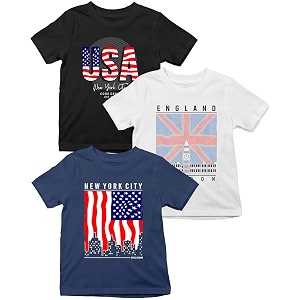 XENOVAURBAN Kids Tshirts Combo of 3 Unisex