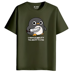 XENOVAURBAN Mens Graphic Printed RN-Penguin Round Neck