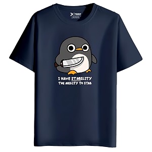 XENOVAURBAN Mens Graphic Printed RN-Penguin Round Neck