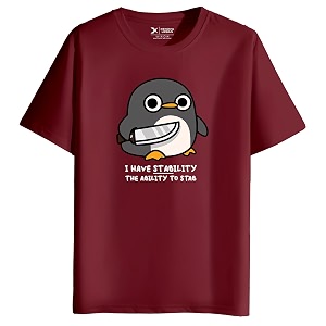 XENOVAURBAN Mens Graphic Printed RN-Penguin Round Neck