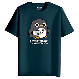 XENOVAURBAN Mens Graphic Printed RN-Penguin Round Neck