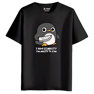 XENOVAURBAN Mens Graphic Printed RN-Penguin Round Neck