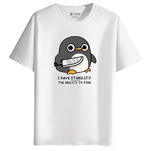 XENOVAURBAN Mens Graphic Printed RN-Penguin Round Neck