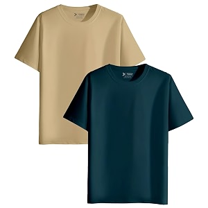 xenovaurban unisex regular cotton combo of 2 solid color tshirt