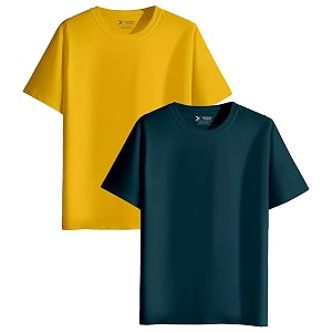 xenovaurban unisex regular cotton combo of 2 solid color tshirt