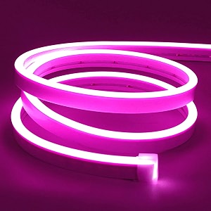 xergy led neon strip lights 165ft - waterproof indooroutdoor for home decoration amp custom sign - pink 12v 2a power adapter included