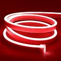XERGY LED Neon Strip Lights 16.5ft - Waterproof Indoor/Outdoor for Home Decoration &amp; Custom Sign - Red (12V 2A Power Adapter Included)