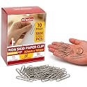 XFasten Non-Skid Jumbo Paper Clips, 2 in (51mm), Jumbo Large Paper Clips, Deep-Ridged Grip, Anti-Rust Nickel-Plated Carbon Steel, Paper-Safe and Reusable, 1000-Pack, 10 Boxes of 100, Silver