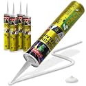 XFasten White Silicone Caulk 10.1oz (4-Pack, 40.4oz Total) Odorless 100% Silicone Waterproof Sealant for RV Caulking Exterior, Aquarium Silicone, Bathtub Caulk, Window | Weatherproof Bathroom Caulk
