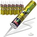 XFasten White Silicone Caulk Bulk 10.1oz (16-Pack, 161.6oz Total) Odorless 100% Silicone Paintable Waterproof Sealant for RV Caulking Exterior, Bathtub Caulk, Window | Weatherproof Bathroom Caulk