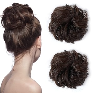 hair buns hair piece hair scrunchies for women thick hair extension bun messy wavy ponytail hairpieces 1 pcs brown