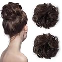 Hair Buns Hair Piece Hair Scrunchies for Women Thick Hair Extension Bun Messy Wavy Ponytail Hairpieces 1 PCS, Brown