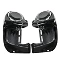 XFMT Lower Fairing Motorcycle Lower Vented Leg Fairing with 6.5" Speakers & Grills Fit for Harley Davidson Touring Road King Street Glide Electra Glide 1983-2013, Vivid Black
