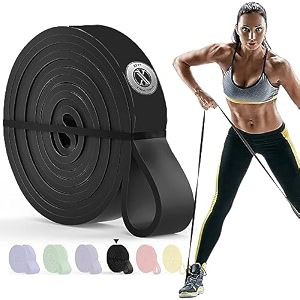 xfyt beyond boundaries 30-70 lbs pull up resistance bands for heavy workouts fitness gym amp home therapy physio  natural rubber 6 feet loop thera band for men amp women 15-35kgs black