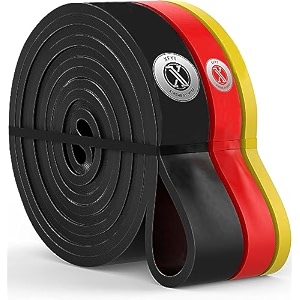 xfyt beyond boundaries 30-70 lbs pull up resistance bands for heavy workouts fitness gym amp home therapy physio  natural rubber 6 feet loop thera band for men amp women 15-35kgs black