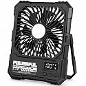 XG.&co Camping Fan with LED Light, 20000mAh Rechargeable Portable Fan, 6-Inch Tent Fan with Remote Control, Hook & Power Bank, 18-85H Ultra-Thin Foldable Fan for Camping, RV, Outdoor Travel