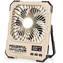 XG.&co Camping Fan with LED Light, 20000mAh Rechargeable Portable Fan, 6-Inch Tent Fan with Remote Control, Hook & Power Bank, 18-85H Ultra-Thin Foldable Fan for Camping, RV, Outdoor Travel