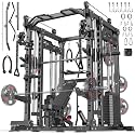 XGSW Smith Machine with Weight Stack, Multi-Function Squat Rack Power Cage with Cable Crossover System, for Home Gym