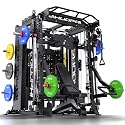 XGSW Smith Machine with Weight Stack, Multi-Function Squat Rack Power Cage with Cable Crossover System, for Home Gym