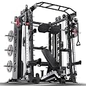 XGSW Smith Machine with Weight Stack, Multi-Function Squat Rack Power Cage with Cable Crossover System, for Home Gym