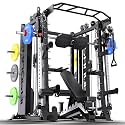 XGSW Smith Machine with Weight Stack, Multi-Function Squat Rack Power Cage with Cable Crossover System, for Home Gym