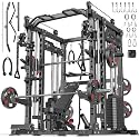 XGSW Smith Machine with Weight Stack, Multi-Function Squat Rack Power Cage with Cable Crossover System, for Home Gym