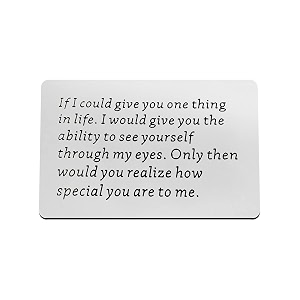xiahuyu engraved wallet card insert for boyfriend girlfriend husband wife if i could give you thing in life inspirational gifts for daughter son valentines christmas birthday gifts for friend family