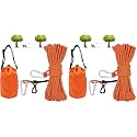 XiaZ Dog Tie Out Cable for Camping, 50ft Portable Overhead Trolley System for Dogs up to 200lbs，Dog Lead for Yard, Camping, Parks, Outdoor Events,5 min Set-up (Pack of 2)