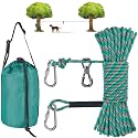 XiaZ Dog Tie Out Cable for Camping, 100ft Portable Overhead Trolley System for Dogs up to 200lbs，Dog Lead for Yard, Camping, Parks, Outdoor Events,5 min Set-up