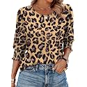 XIEERDUO Blouses for Women Dressy Casual 3/4 Length Sleeve Womens Tops with Smocked Cuffs