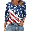 XIEERDUO Blouses for Women Dressy Casual 3/4 Length Sleeve Womens Tops with Smocked Cuffs