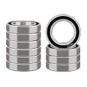 XIKE 10 Pcs 6705-2RS Bearings 25x32x4mm, Double Rubber Seals.