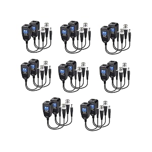 xikkart 8mp pv passive video balun bnc dc to rj45 network transceiver cat5cat6 adapter ahdtvicvicvbs for full hd cctv dvr security surveillance camera system pack of 8