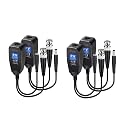 XIKKART 8MP (PV) Passive Video Balun BNC DC to RJ45 Network Transceiver Cat5/Cat6 Adapter AHD/TVI/CVI/CVBS for Full HD CCTV DVR Security Surveillance Camera System (Pack of 2)
