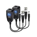 XIKKART 8MP (PV) Passive Video Balun BNC DC to RJ45 Network Transceiver Cat5/Cat6 Adapter AHD/TVI/CVI/CVBS for Full HD CCTV DVR Security Surveillance Camera System (Pack 1)