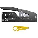 XIKKART Pass Through Cat7 / Cat5 Crimping Tool Kit With Cable Stripper and Cutter for Network RJ45 Ethernet LAN Cable Compatible With Connectors (Cat7 Black)