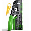 XIKKART RJ45 Pass Through Crimping Tool for Cat7 Cat6A Cat6 Cat5e Cat5 Ethernet Cables, All-in-One Ethernet Network Crimper Tool with Cutter, Wire Stripper &amp; Pass-Through Connectors Support