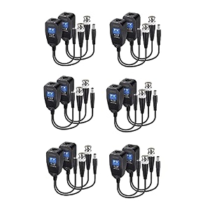 xikkart passive video balun  rj45 adapter  8mp passive video video rj45balun bnc dc to 5 network transceiver cat5cat6 adapter ahdtvicvicvbs full hd cctv dvr security surveillance camera system