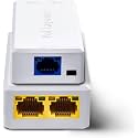 XIKKART 4 Port PoE Extender with 1 in 3 Out, Repeater Support IEEE802.3af/at, 100Mbps Ethernet Powered Passthrough Switch, Extend 100m(328ft), Wall and Din-Rail Mount (White)